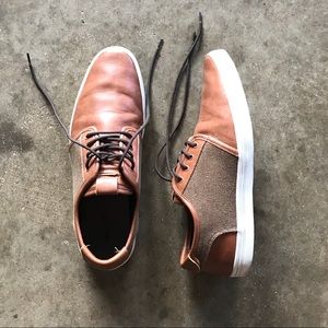 Aldo Datuccio Brown Leather/Canvas Shoes Size 9